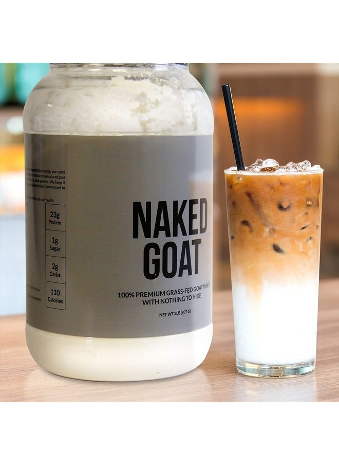 Naked Goat - Pasture Fed Goat Whey Protein Powder from Small-Herd Wisconsin Dairies, 2Lb Bulk, GMO Free, Soy Free. Easy to Digest - All Natural - 23 Grams of Protein - 30 Servings