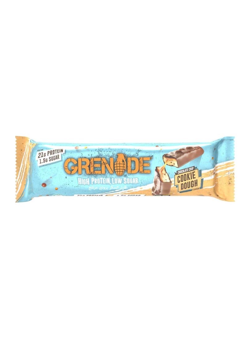 Grenade High Protein, Low Sugar Bar Chocolate Chip Cookie Dough 60 g Pack of 12