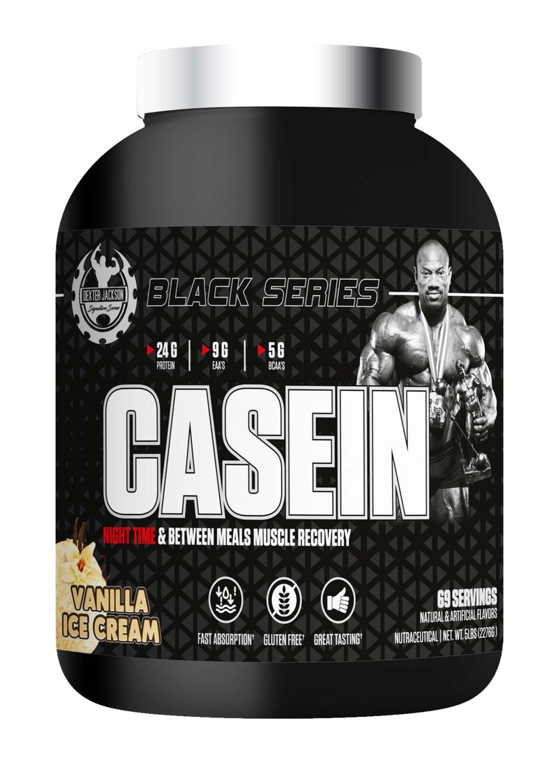 Black Series Casein Protein - Nighttime Muscle Recovery (Vanilla Ice Cream)2268g (5 Lbs), 67 Servings