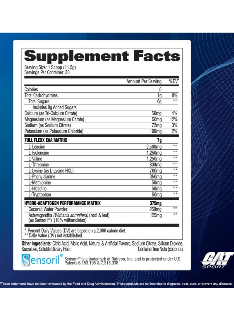 Gat Sport, Flexx EAA+Hydration, 355g, Fruit Punch, 30 Servings