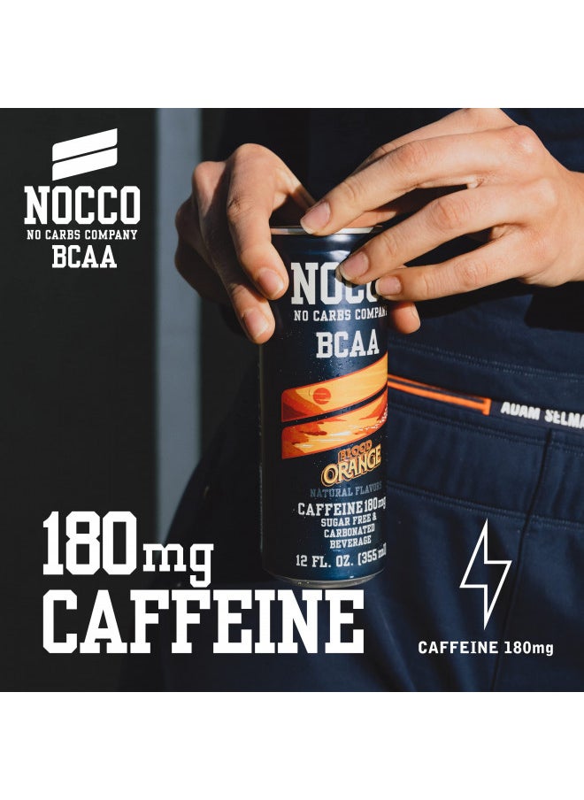 NOCCO BCAA Energy Drink Variety Pack - 12 Fl Oz (Pack of 12) - Sugar Free Caffeinated & Decaf Drink - Carbonated & Low Calorie with BCAAs, Vitamin B6, B12, & Biotin - Grab & Go Performance Drinks