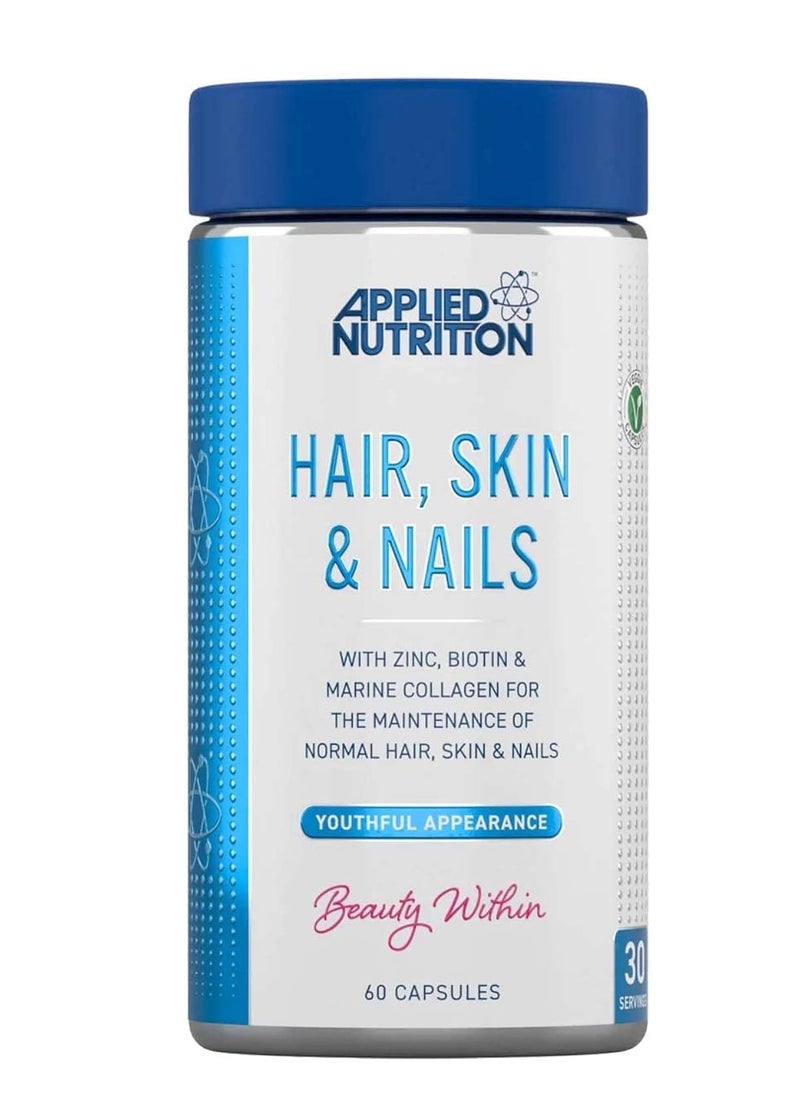 Applied Nutrition HAIR,SKIN & NAILS, 60 Capsules 30 Serving