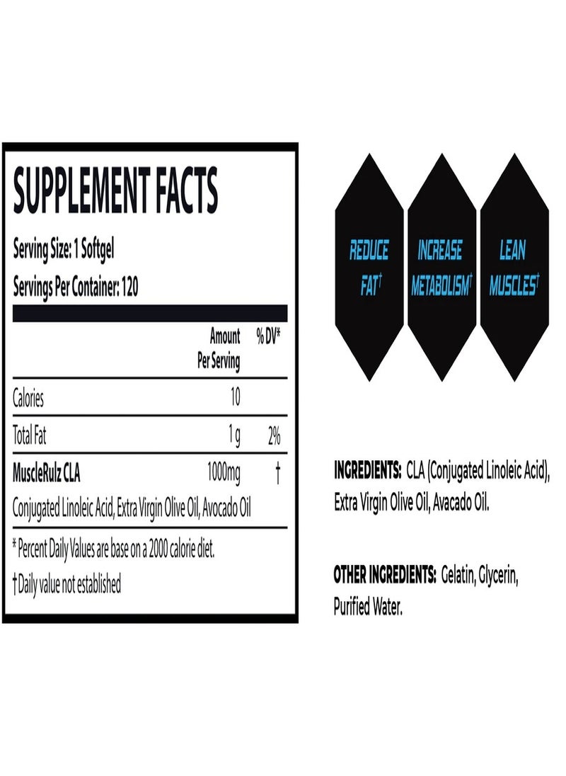 Muscle Rulz CLA 1000mg 120 Softgels