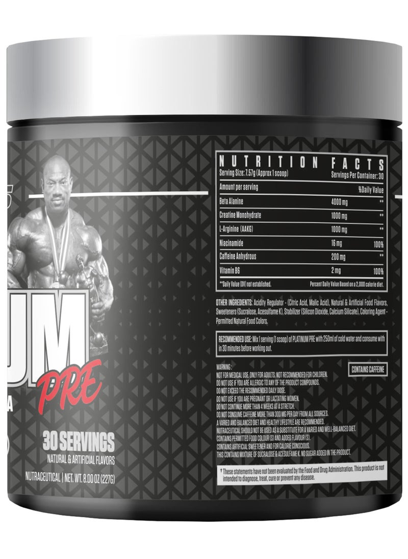 Black Series Platinum Pre Advanced Pre Workout Formula - Enhanced Performance & Pump (Strawberry Lemonade)