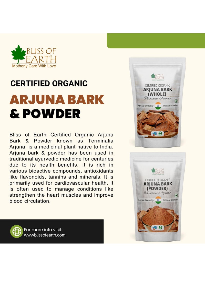 Arjuna Bark Powder 200g Herbal Supplement for Heart Health and Blood Pressure Organic Natural Cardiovascular Support