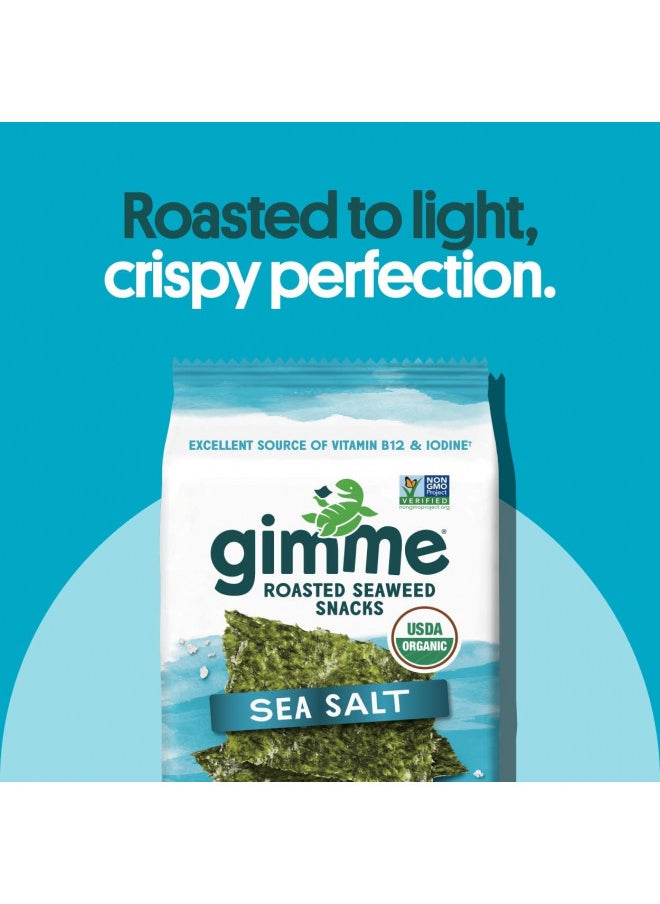 gimMe - Sea Salt - 20 Count - Organic Roasted Seaweed Sheets - Keto, Vegan, Gluten Free - Great Source of Iodine & Omega 3s - Healthy On-The-Go Snack for Kids & Adults