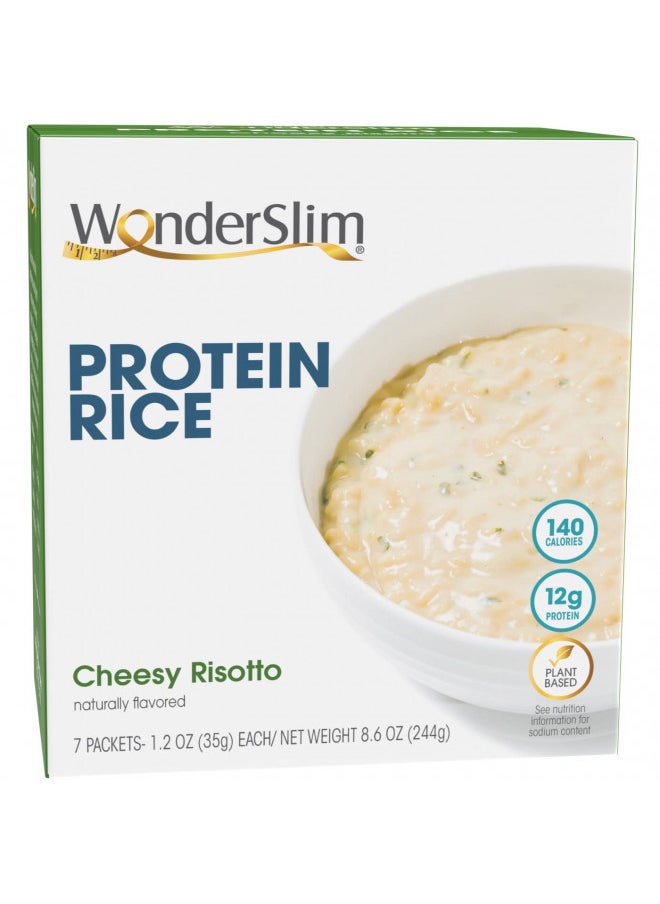 WonderSlim Plant Based Protein Rice Entree, Cheesy Risotto, 12g Protein, 140 Calories, Gluten Free (7ct)