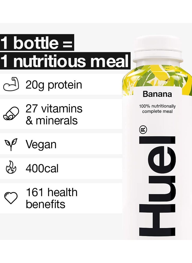 Huel Complete Meal Protein Milkshake Banana Flavor 500ml Pack of 8