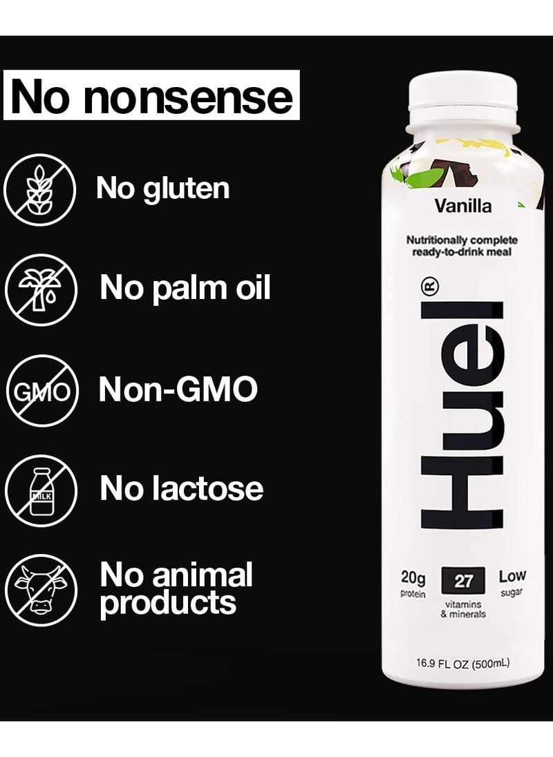 Huel Complete Meal Protein Milkshake Vanilla Flavor 500ml pack of 8