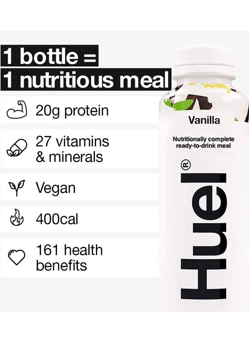 Huel Complete Meal Protein Milkshake Vanilla Flavor 500ml pack of 8