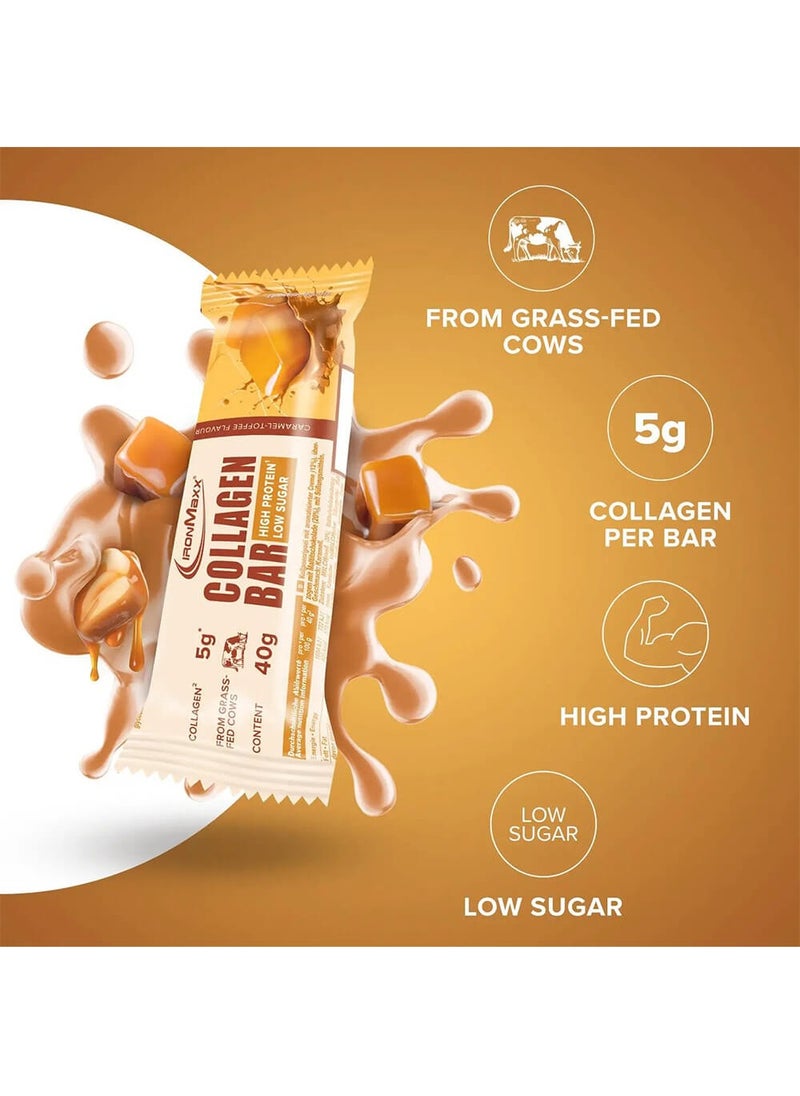 IronMaxx, Collagen Bar, Caramel Toffee, 40g Pack of 12