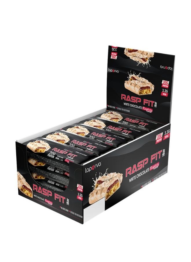 Laperva Rasp Fit Protein Bar, White Chocolate Raspberry, Box of 12 Bars