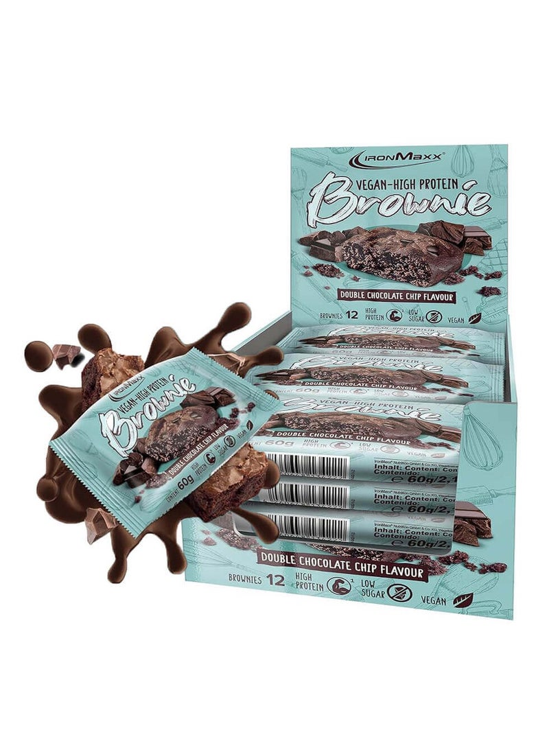 IronMaxx, Brownie, Double Chocolate Chip, 60g Pack of 12