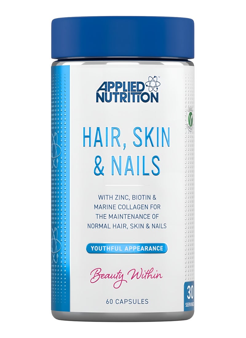 Applied Nutrition, Hair,Skin & Nails, 60 Caps, 30 Servings