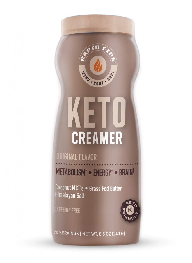 RAPID FIRE Ketogenic Creamer with MCT Oil for Coffee or Tea, Supports Energy and Metabolism, Weight Loss, Ketogenic Diet 8.5 oz. (20 servings)