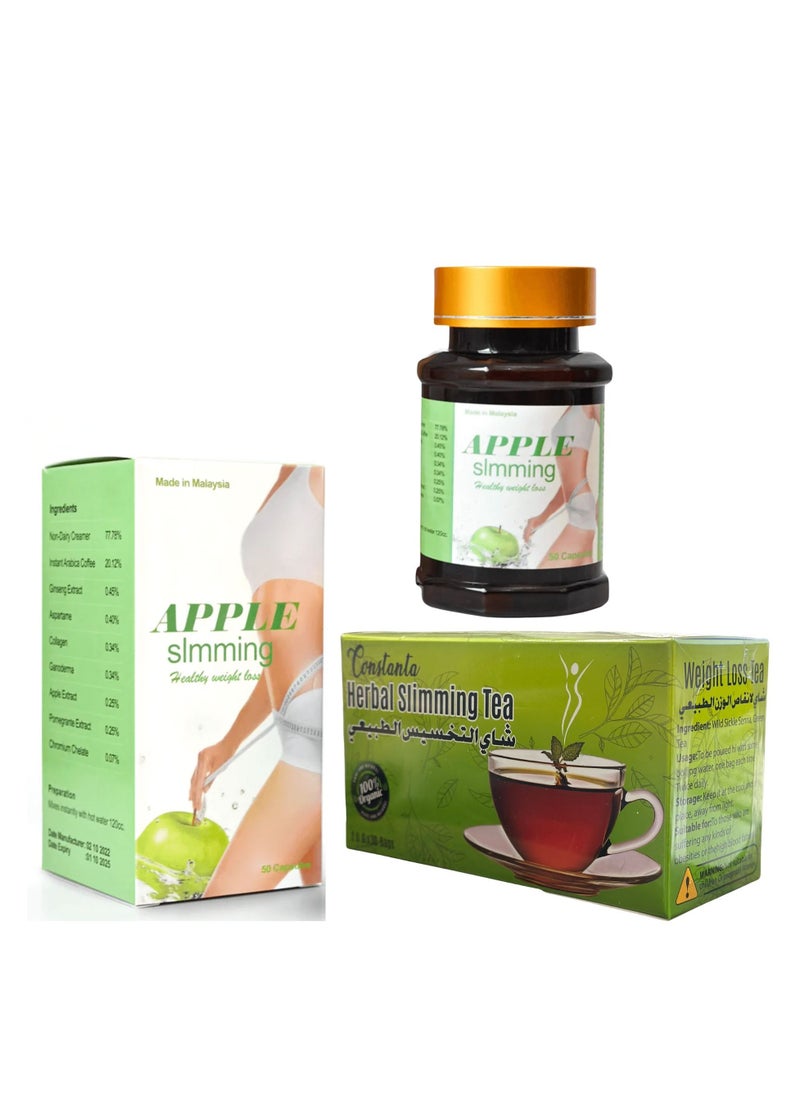 Apple Slimming Capsule And Constant Tea Pack Of 2