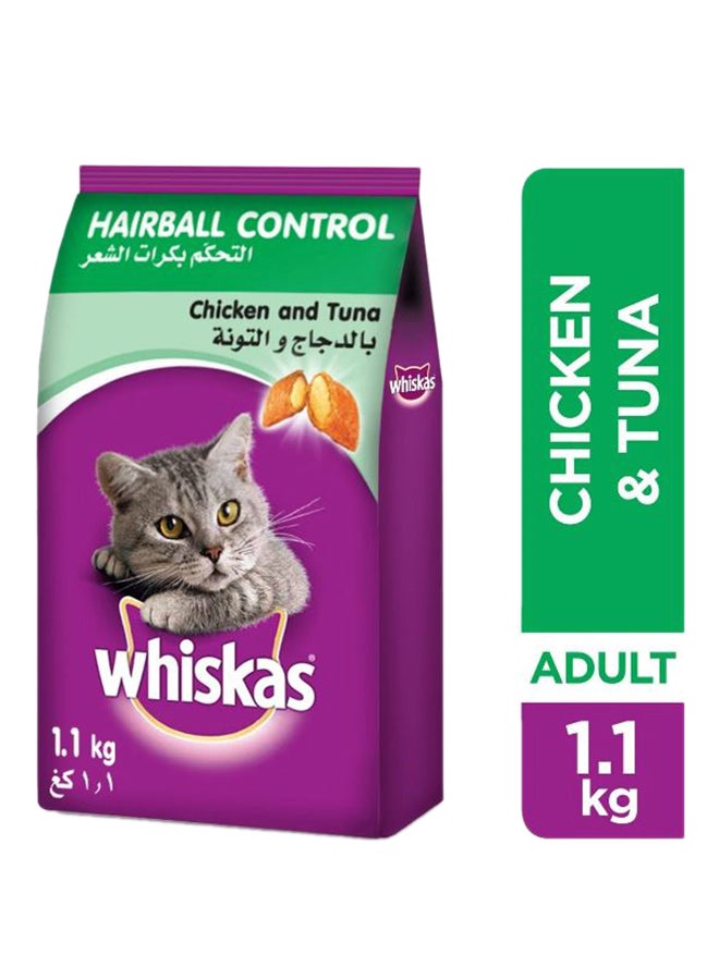 Chicken And Tuna Hairball Control Dry Food Bag 1.1kg