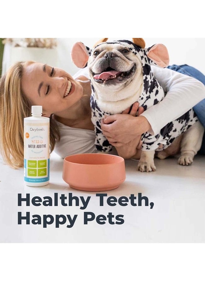 Premium Pet Dental Care Solution Pet Water Additive: Best Way to Eliminate Bad Dog Breath and Cat Bad Breath - Fights Tartar & Plaque - So Easy, Just Add to Water! Vet Recommended 16 oz.