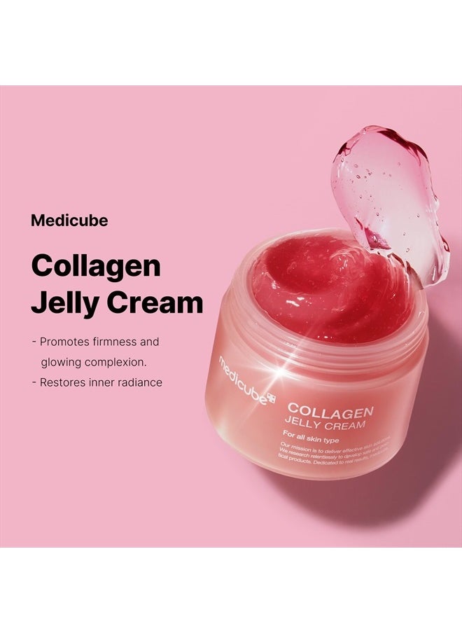 Collagen Jelly Cream- Niacinamide & Freeze-Dried Hydrolyzed Collagen - Boosts skin's barrier hydration and gives 24h Glow & Lifted Look - No artificial color, Korean skincare (3.71 fl.oz.)