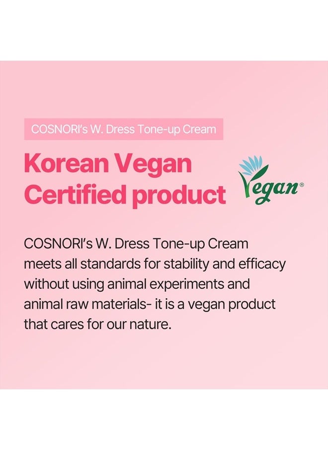 W. Dress Tone-up Cream -Quick Skin Tone Balancer – Evens Out Complexion - No Makeup Natural Look - Long-Lasting Hydrating & Sebum Control Face and Body – Vegan, No Animal Tested – 1.69 oz