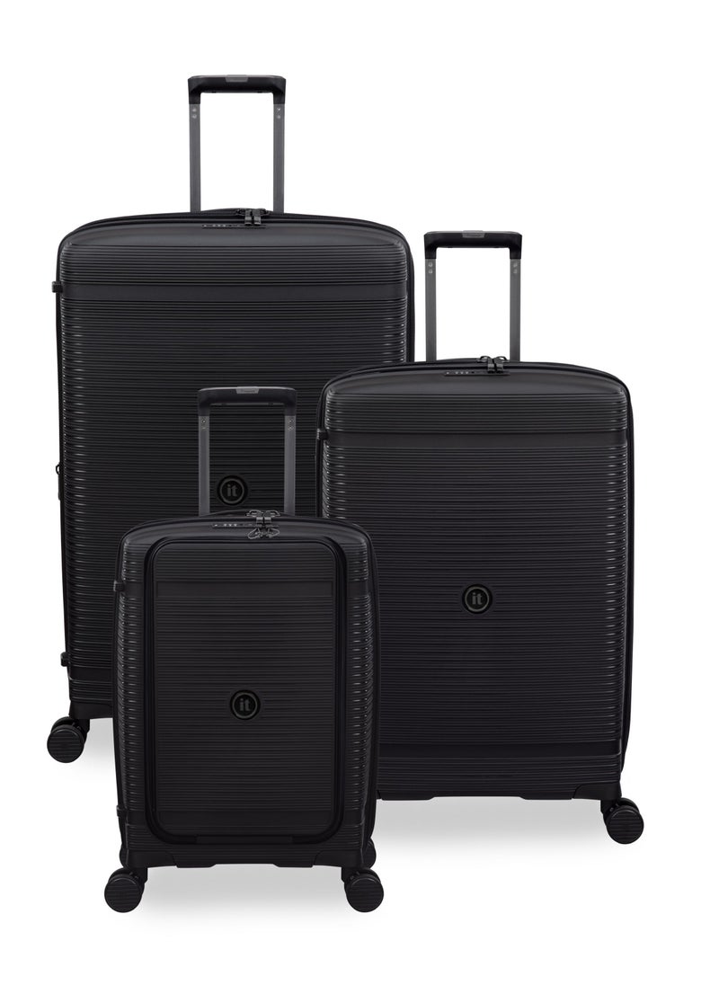 it luggage Unanimous, Unisex Polypropylene Material Hard Case Luggage, 8x360 degree Spinner Wheels, Expandable Trolley Bag, TSA Type lock, SKU 15-3108-08, Lightweight Suitcase - it luggage Unanimous, Unisex Polypropylene Material Hard Case Luggage, 8x360 degree Spinner Wheels, Expandable Trolley Bag, TSA Type lock, SKU 15-3108-08, Lightweight Suitcase - Black