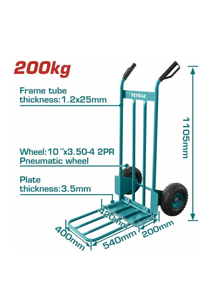 Total Hand Trolley THTHT20771 – 200kg Capacity Heavy-Duty Cart with High Grip Handles & Pneumatic Wheels for Easy Transport