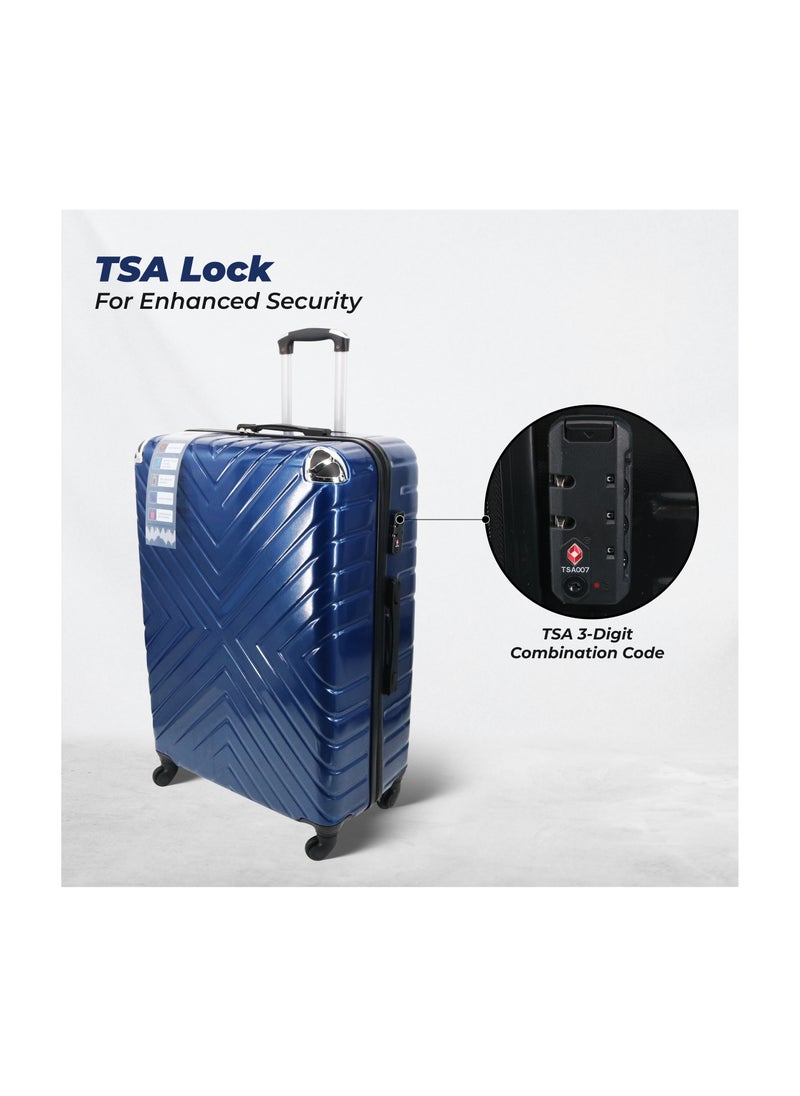 Cabin Suitcase | Build with ABS + Polycarbonate material | 4 wheels 360 Degree Spinner Wheeling System Luggage for travel | Trolley Bags | Color: Blue