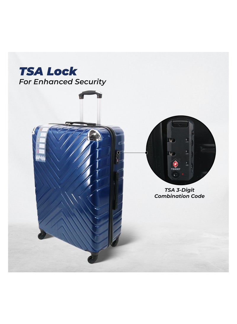 Cabin Suitcase | Build with ABS + Polycarbonate material | 4 wheels 360 Degree Spinner Wheeling System Luggage for travel | Trolley Bags | Color: Blue