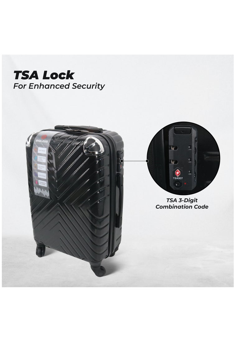 Set Of 3 Polycarbonate Luggage-75cm, 65cm (Check-In) & 55cm (Cabin) Hardsided Spinner Trolley Bags With In-Built TSA Lock