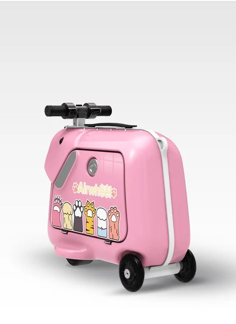 Airwheel SQ3 Kids Electric Luggage - Pink | 15L Compact Travel Luggage, Motorized Electric Luggage Scooter for Convenient and Fast Travel with Removable Battery | Official Dealer in UAE