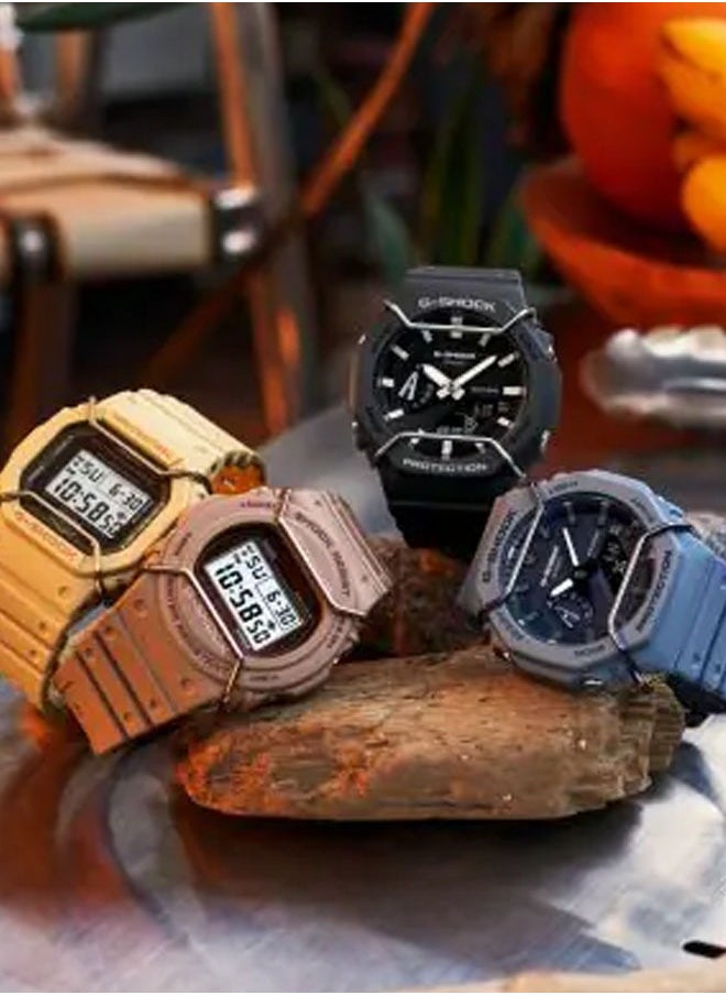 GA-2100PTS-8A – Stylish Monochrome Carbon Core Watch with Octagonal Bezel