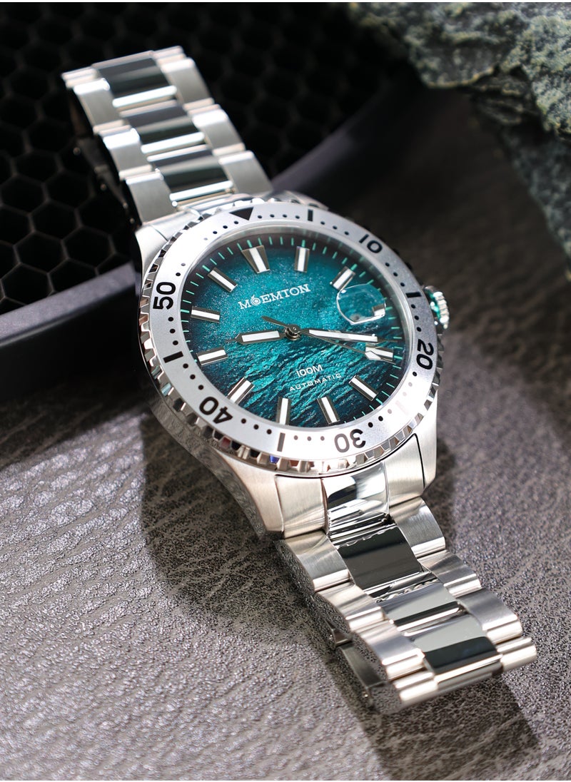 MOEMTON Mountain Series Men's Watch Automatic Mechanical Movement Rotating Bezel Horizontal Dial Calendar M135.BSSA01