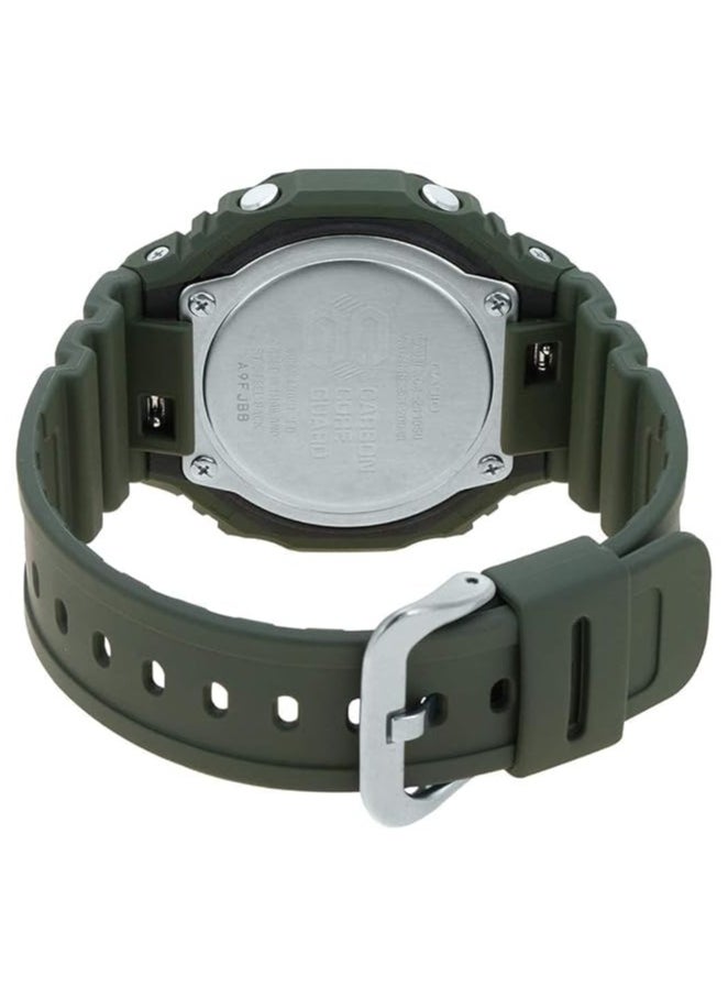 Casio G-Shock GA-2110SU-3ADR Black & Green Analog-Digital Dial Green Resin Strap Men's Watch