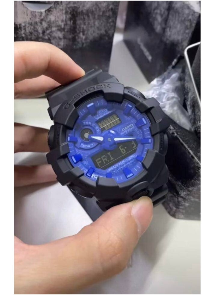 Casio G-Shock Paisley Blue Analog Digital Dial Quartz GA-700BP-1A