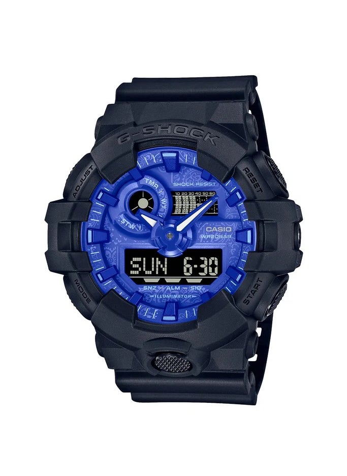 Casio G-Shock Paisley Blue Analog Digital Dial Quartz GA-700BP-1A