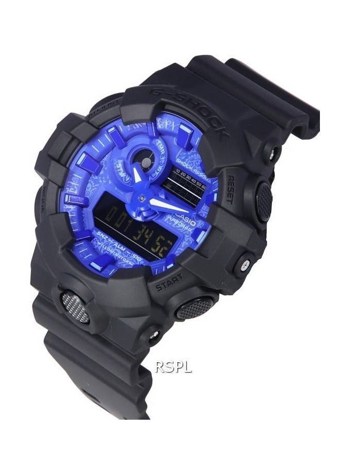 Casio G-Shock Paisley Blue Analog Digital Dial Quartz GA-700BP-1A