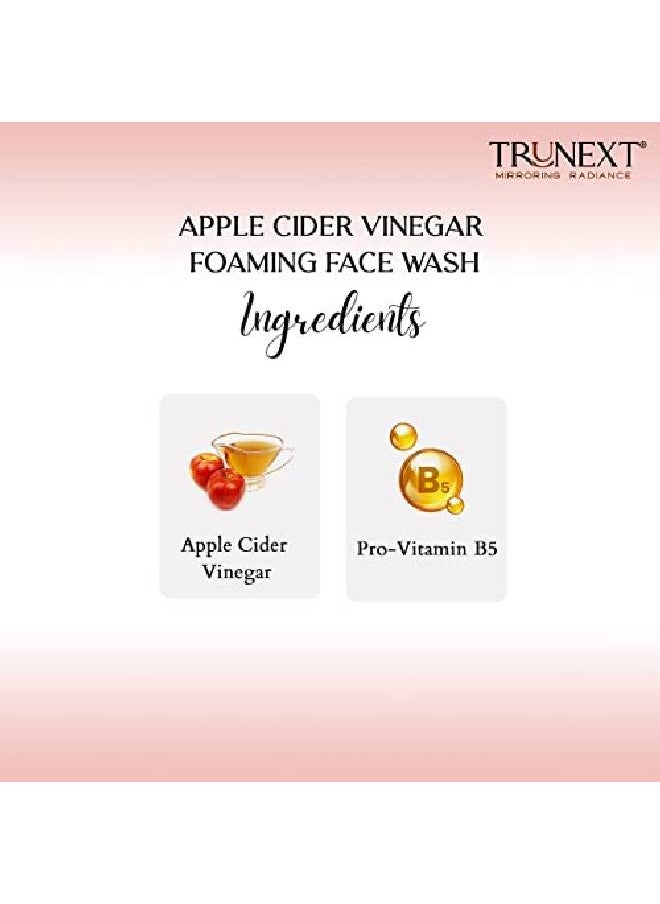 TRUNEXT Apple Cider Vinegar Face Wash With Foaming Brush TRUNEXT Face Wash 150Ml