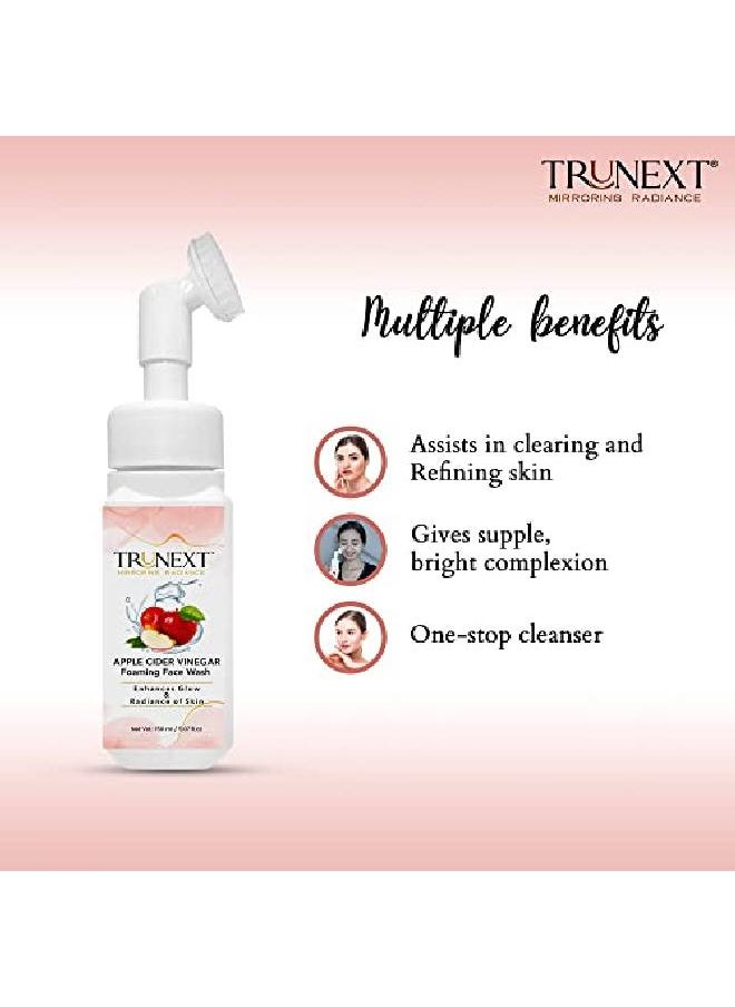 TRUNEXT Apple Cider Vinegar Face Wash With Foaming Brush TRUNEXT Face Wash 150Ml