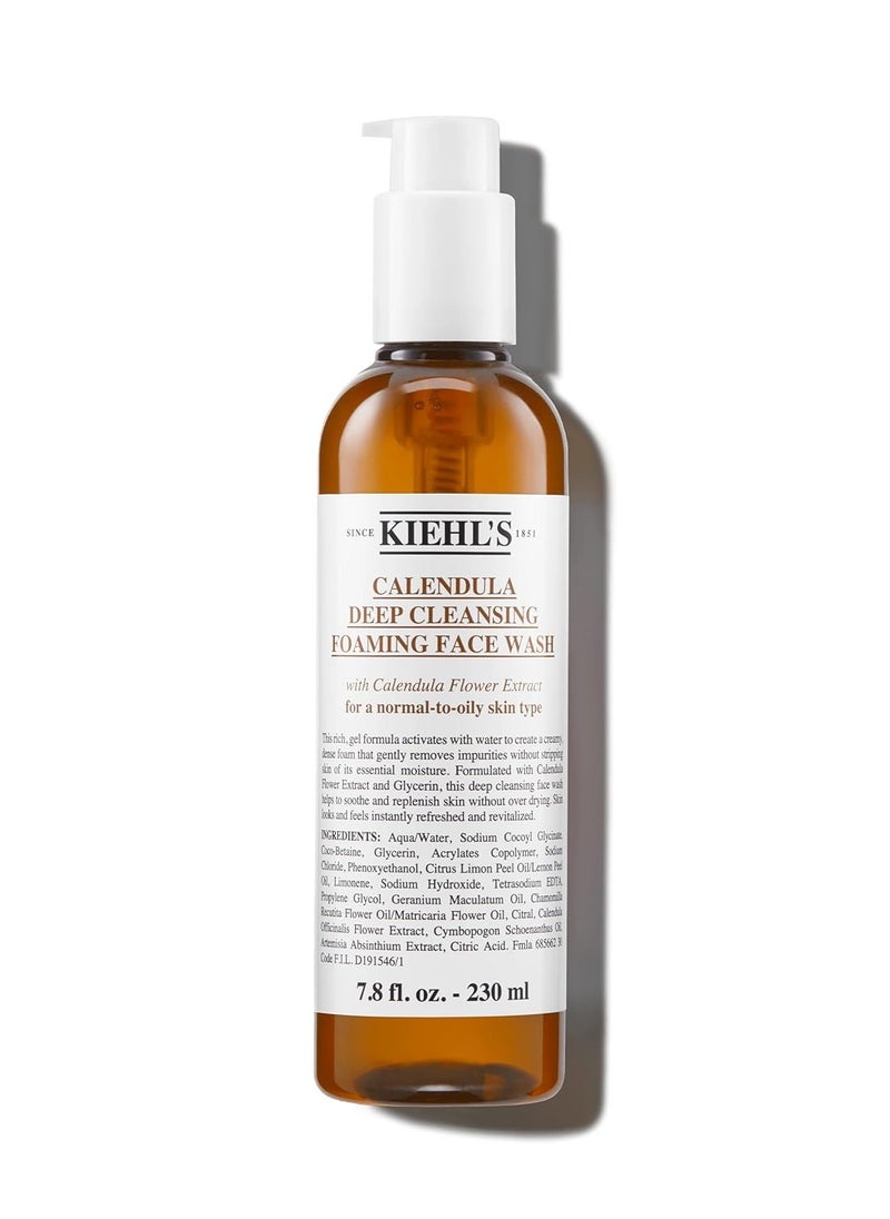 Kiehl's Calendula Deep Cleansing Face Wash, Balances Skin While Gently Removing Impurities, Soothing and Refreshing, Boosts Moisture Barrier for Soft-Feeling Skin, Paraben and Sulfate Free