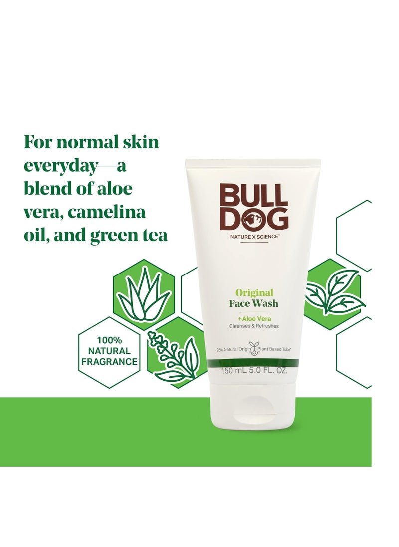 BULLDOG Mens Skincare and Grooming, Original Face Wash/Scrub, 5 Fluid Ounce