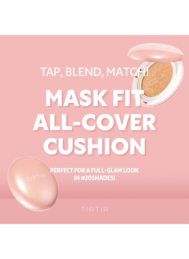 Mask Fit All Cover Pink Cushion Foundation | High Coverage, Velvety Matte Finish, Lightweight, Flawless, Corrects Redness, Korean Cushion, Pack of 1 (0.63 oz.), #23N Sand