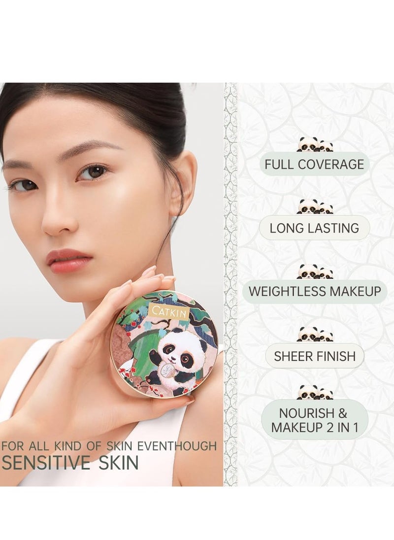 Panda Land Foundation Full Coverage Breathable Cushion Foundation with Nourishing and Long wearing Formula Buildable Coverage for Sensitive Skin 15g 2