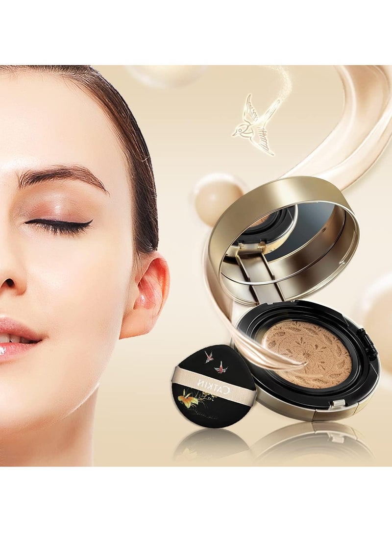 Cushion Foundation with Pressed Powder Waterproof Full Coverage Foundation Lightweight Pressed Setting Powder SUMMER PALACE Collection