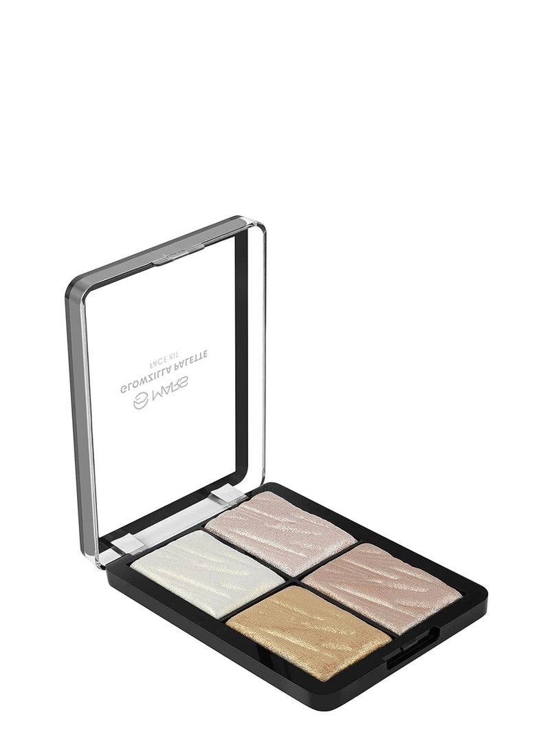 MARS Glowzilla Highlighter Face Palette | Ultra Blendable & Long Lasting | Blinding Glow (12.0 gm) (SHADE-02)