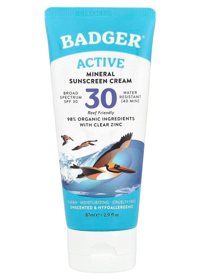 Active Mineral Sunscreen Cream SPF 30 Unscented 2.9 fl oz (87 ml)