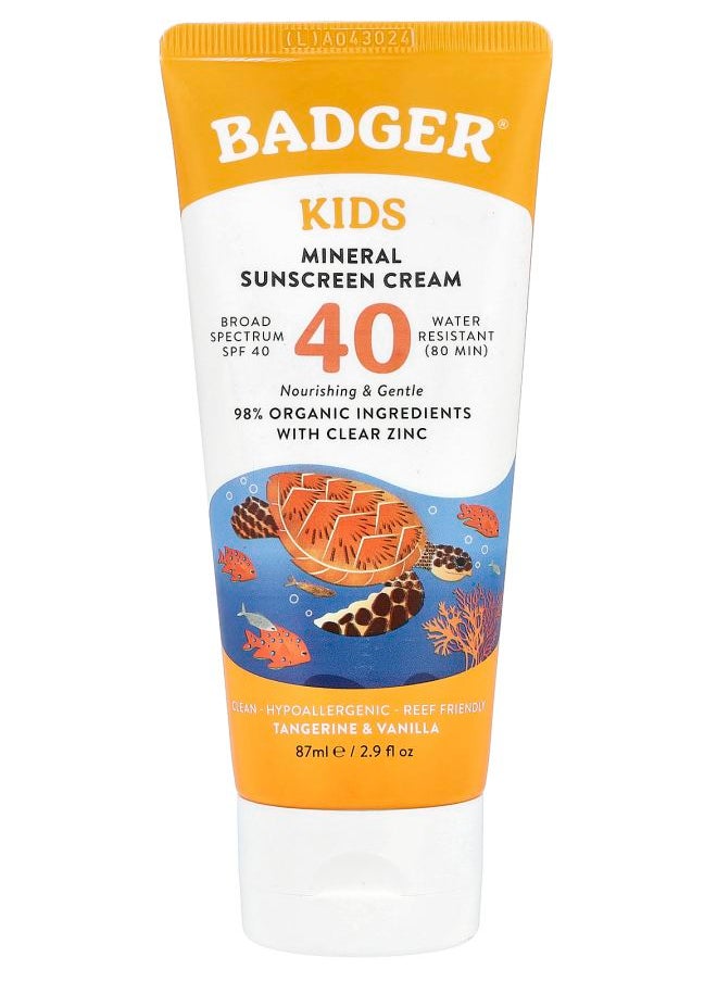 Kids Mineral Sunscreen Cream SPF 40 Tangerine & Vanilla 2.9 fl oz (87 ml)