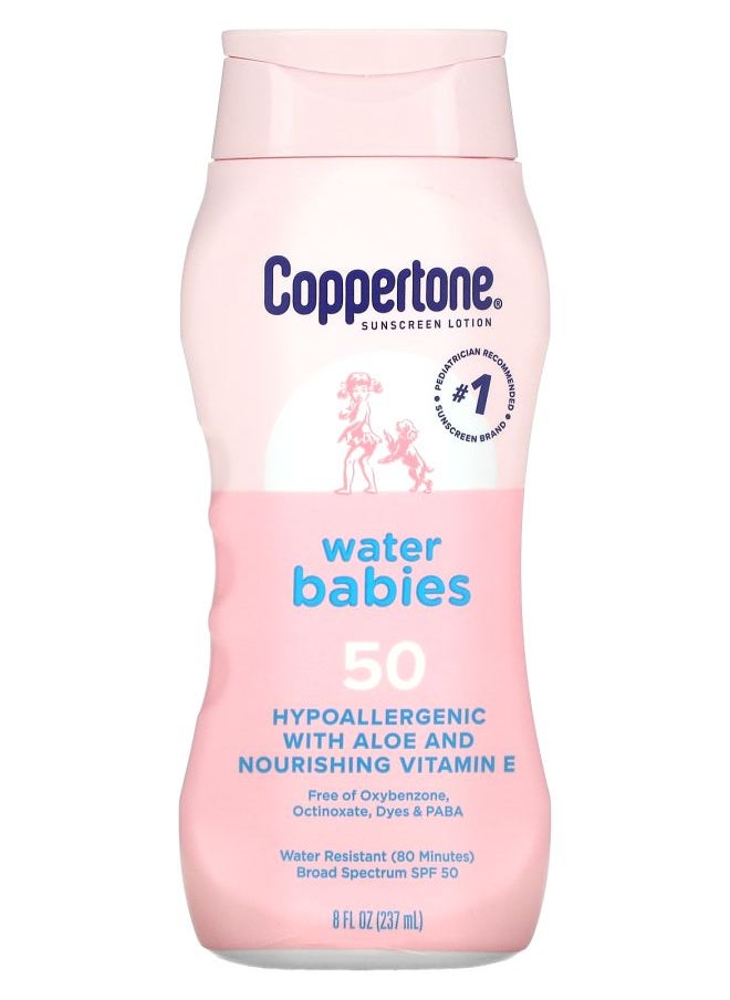 Sunscreen Lotion Water Babies SPF 50 8 fl oz (237 ml)