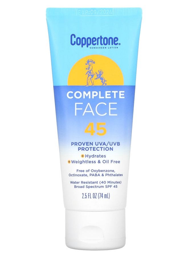 Sunscreen Lotion Complete Face SPF45 2.5 fl oz (74 ml)