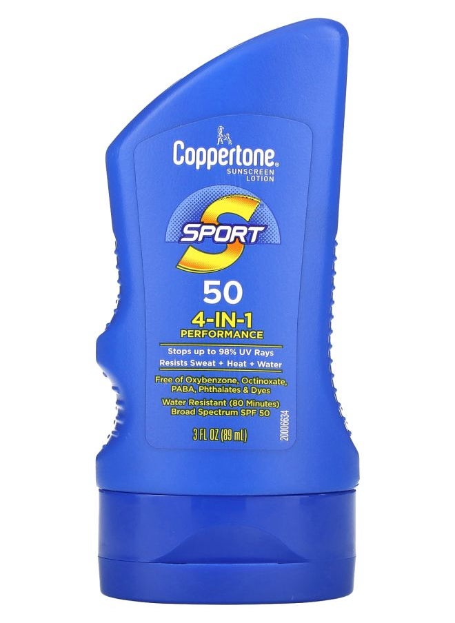 Sport Sunscreen Lotion 4-In-1 Performance SPF 50 3 fl oz (89 ml)