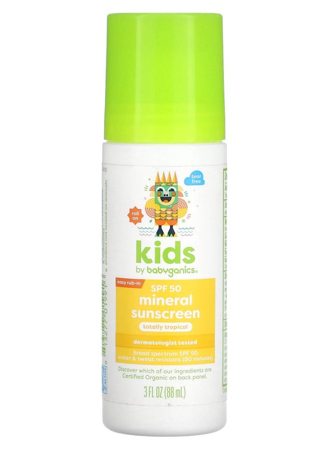 Kids Mineral Sunscreen SPF 50 Totally Tropical 3 fl oz (88 ml)